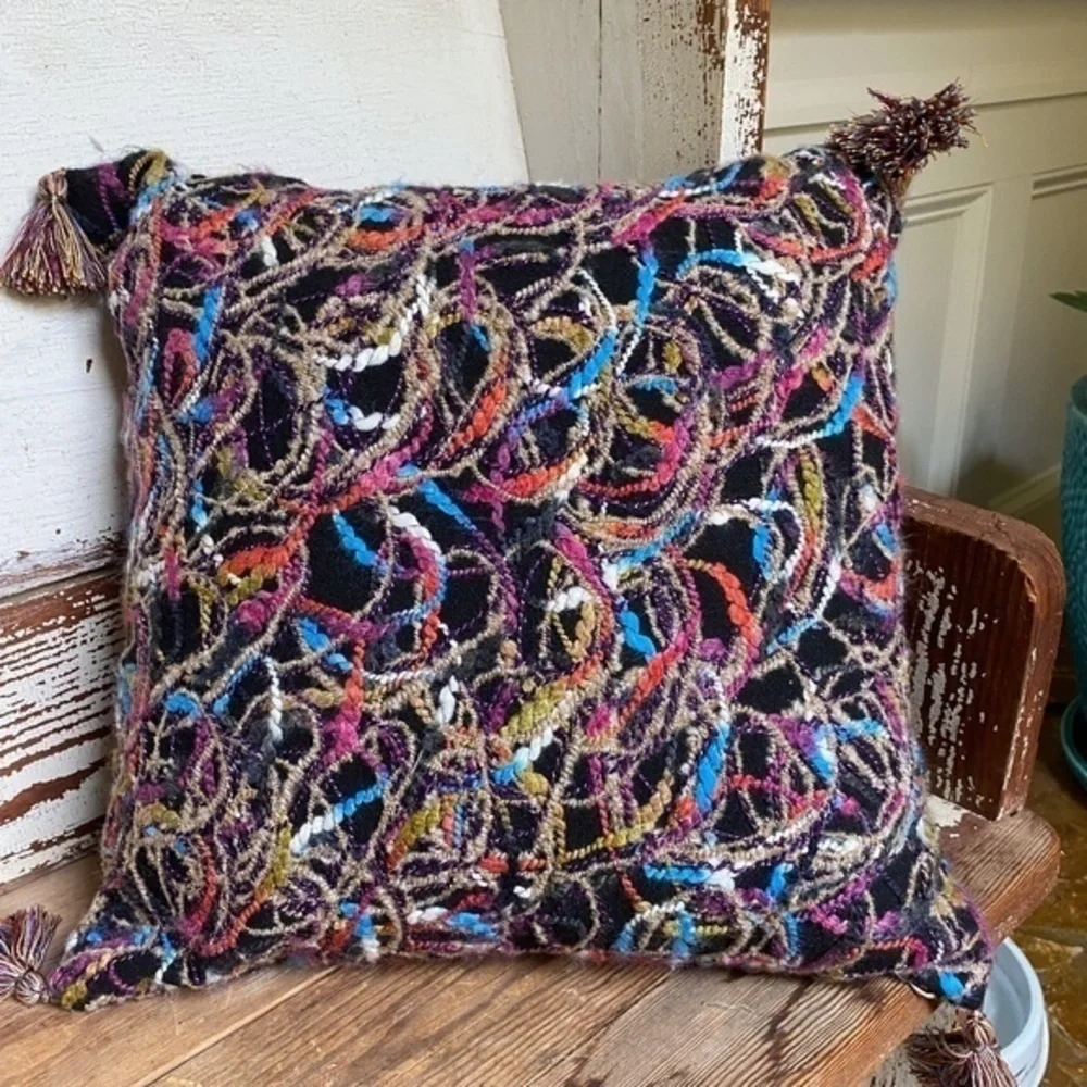 Anthropologie Multi Color Throw Pillow Cover